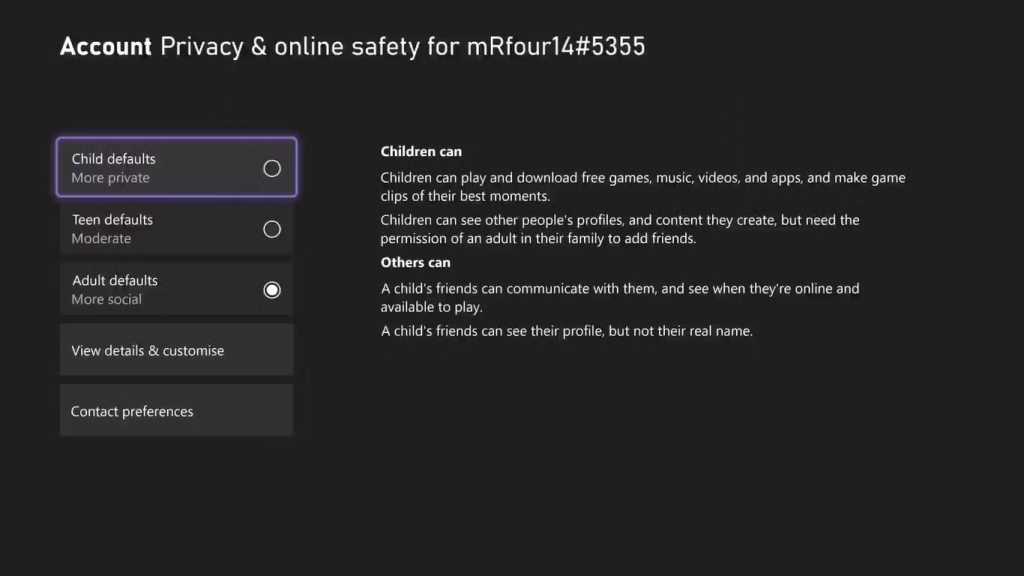 Xbox Privacy Settings