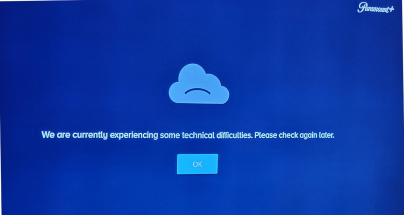 Paramount Plus Service Outage