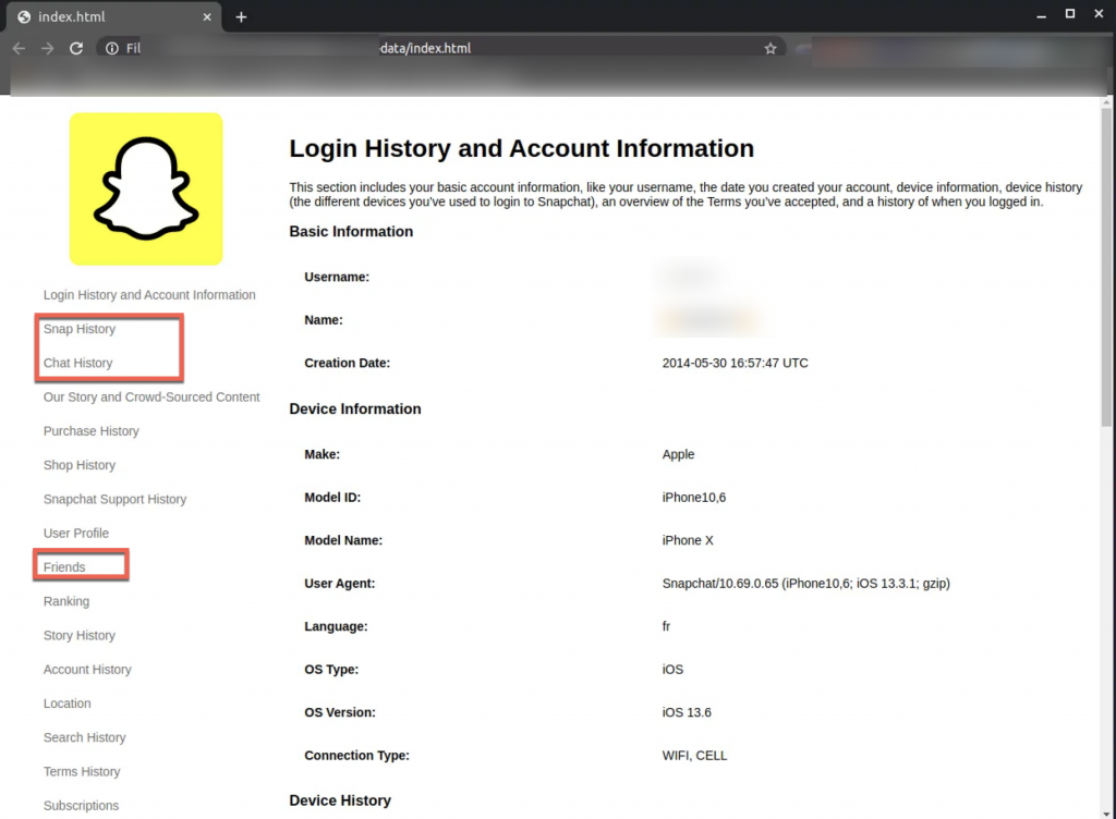 recover memories and contact from banned Snapchat account