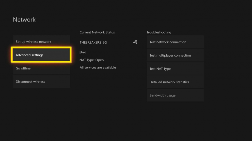 Adjust Xbox Network Settings