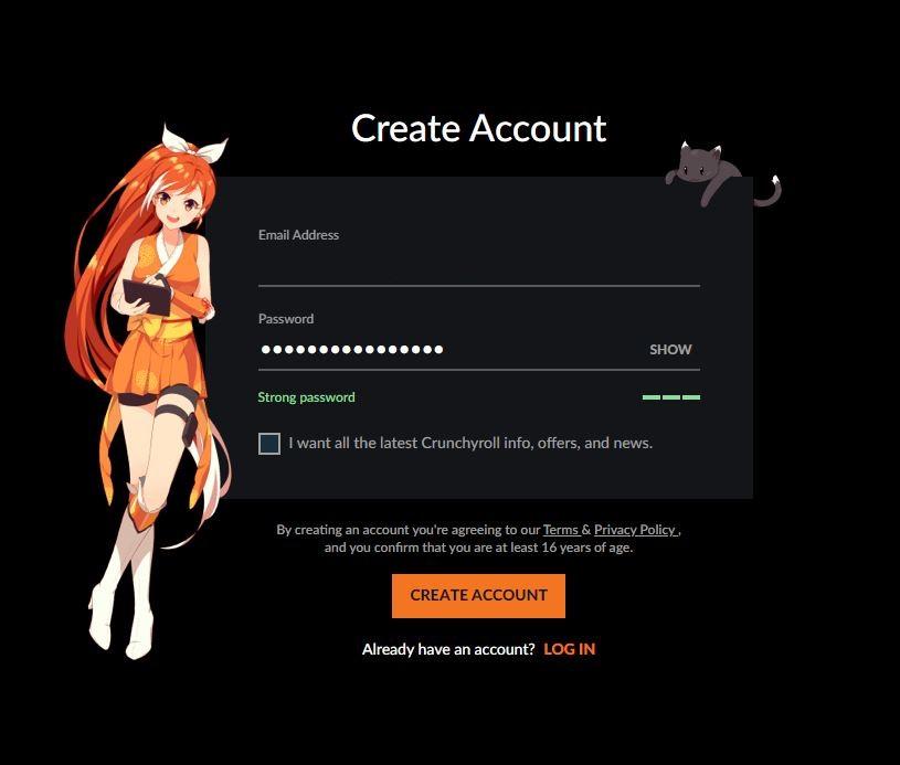 wrong Crunchyroll password