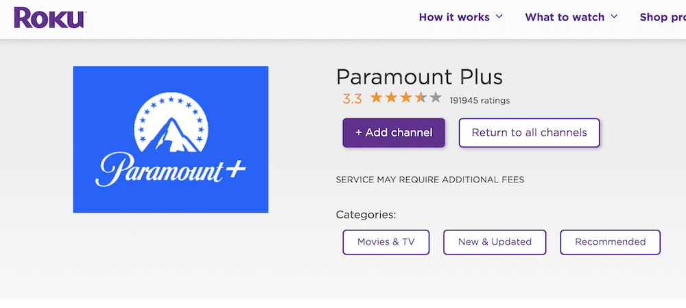 paramount plus on Roku